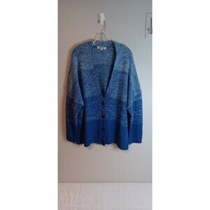 Boden Fluffy Blue Ombre Oversized Cardigan Sweater Wool Alpaca Sz Large